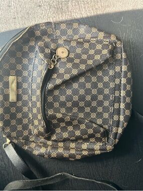 Women’s Black and Gold Patterned Crossbody Bag